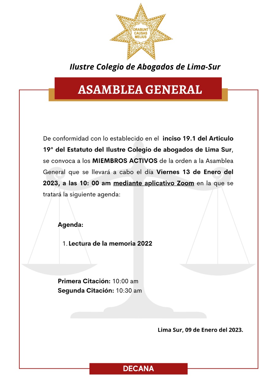 Asamblea General 13 Enero 2023