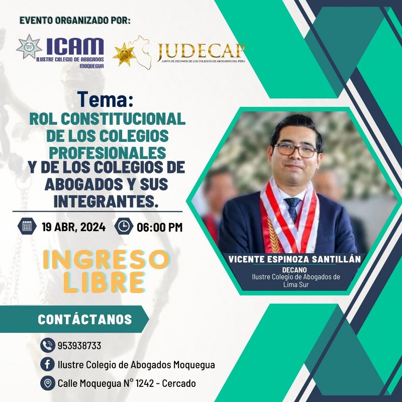 ICAM invita al público en general a ser parte de la Apertura de la JUDECAP en Moquegua.