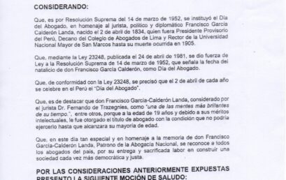 CALSUR extiende el agradecimiento institucional a la Congresista de la República Elizabeth Sara Medina Hermosilla