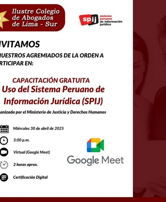 Invitación a Capacitación Gratuita sobre el Sistema Peruano de Información Jurídica (SPIJ)