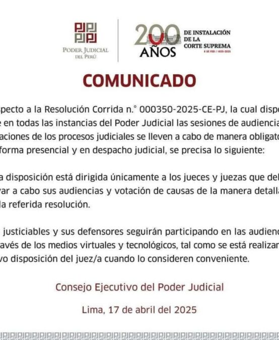 Comunicado Poder Judicial del Perú