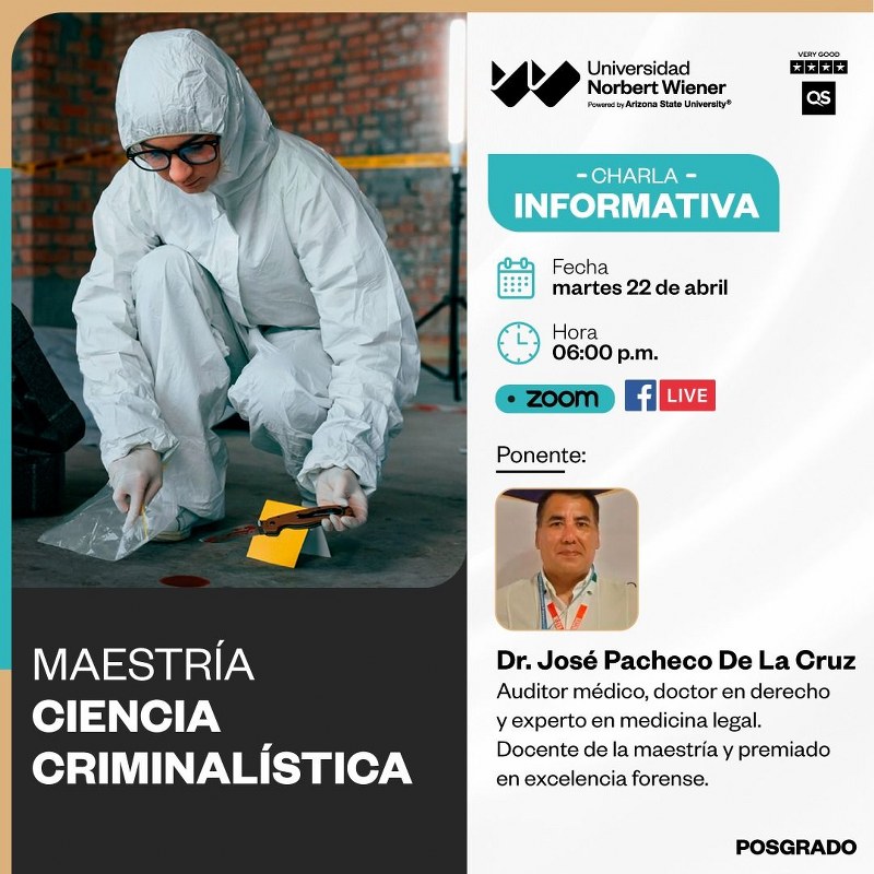 Beneficio Exclusivo para Colegiados: Maestría en Ciencia Criminalística 2025-II