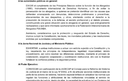 Pronunciamiento JUDECAP