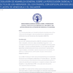 RESOLUCION FIA DE ASAMBLEA GENERAL SOBRE LA PERSECUCIÓN JUDICIAL Y POLÍTICA DE LOS ABOGADOS DEL CONTINENTE, CON ESPECIAL ÉNFASIS EN LA SITUACIÓN DE VENEZUELA Y EL SALVADOR.