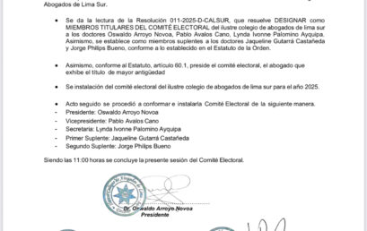 Acta de instalación del Comité Electoral 2025