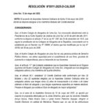 Resolución acuerdo general extraordinaria designación de comité electoral
