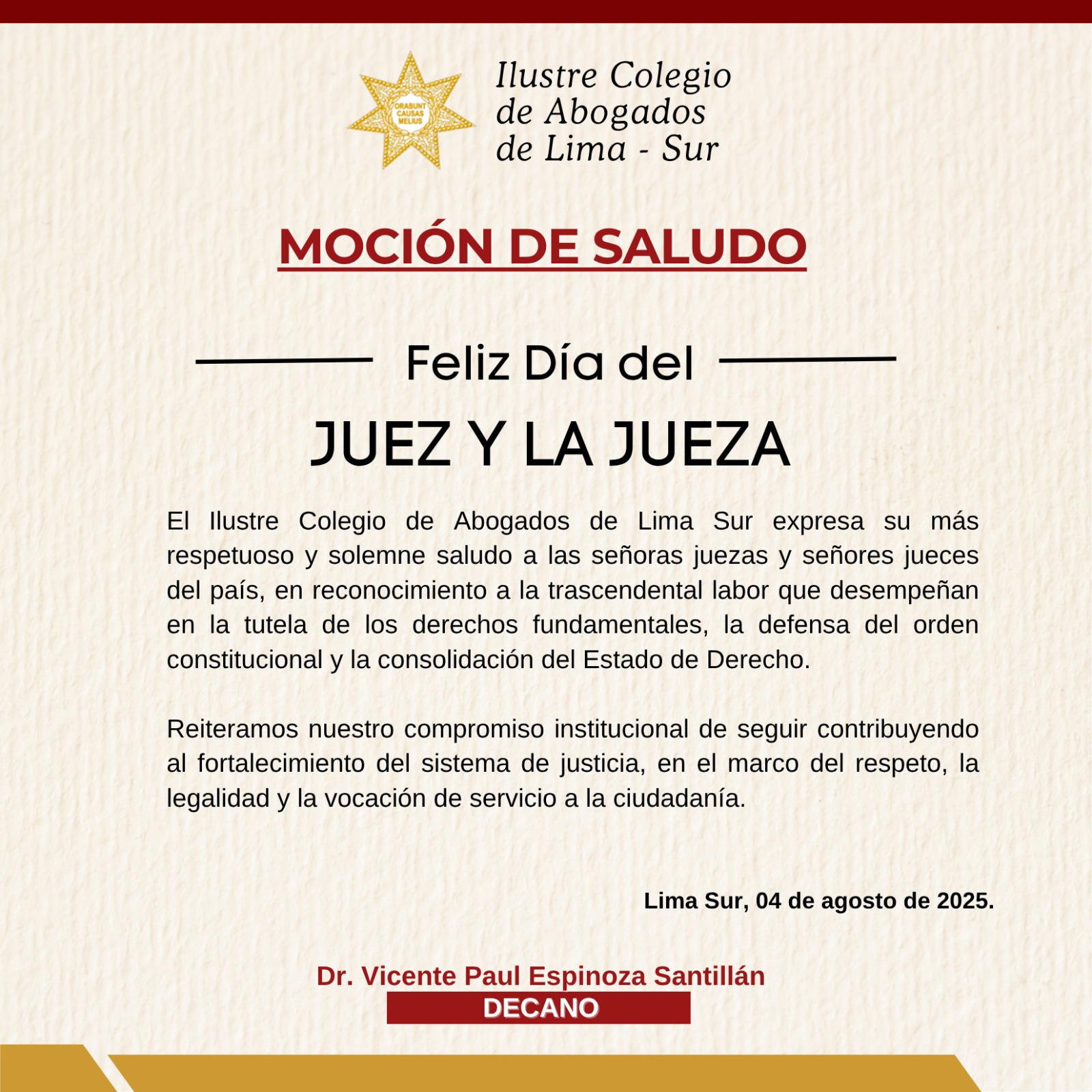 Saludo Día del Juez