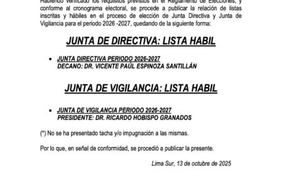 Publicación de candidaturas hábiles