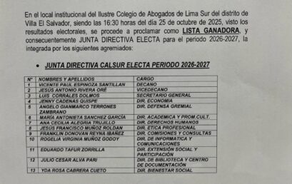 Acta de proclamación Junta Directiva y Junta de Vigilancia 2026-2027 Acta de proclamación Junta Directiva y Junta de Vigilancia 2026-2027