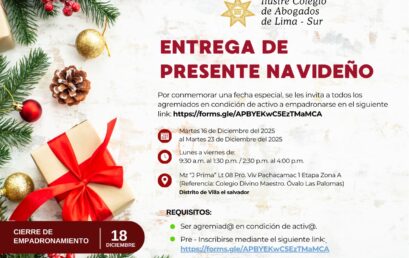 Invitación entrega de presentes navideños CALSUR