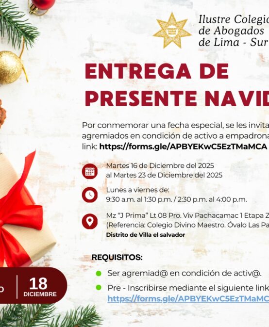 Invitación entrega de presentes navideños CALSUR