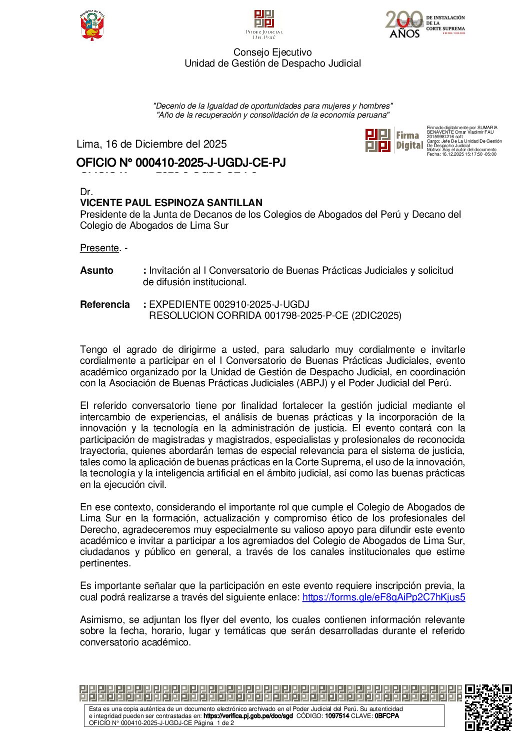 OFICIO-000410-2025-J-UGDJ-CE DR. VICENTE ESPINOZA SANTILLAN