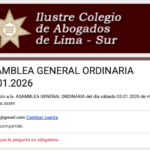 Registro para Asamblea General Ordinaria