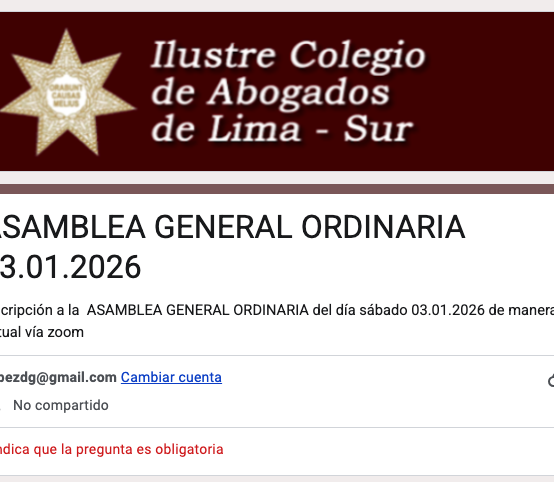 Registro para Asamblea General Ordinaria