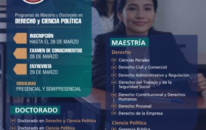 Proceso de Admisión 2026-I a los programas de Maestría y Doctorado de su Facultad de Derecho y Ciencia Política UNMSM