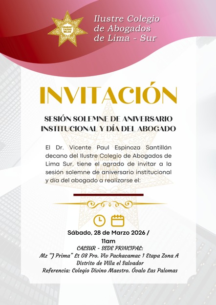 Sesión Solemne de Aniversario Institucional y Día del Abogado
