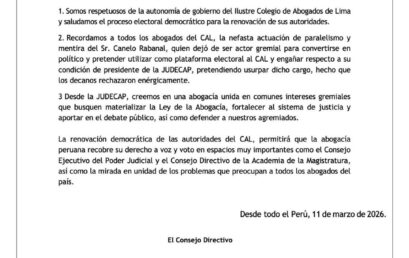 Comunicado de la JUDECAP sobre elecciones en el CAL