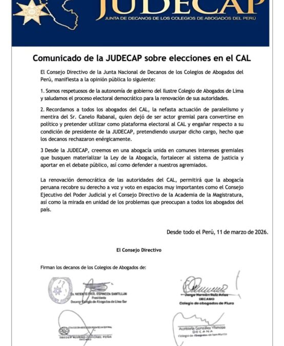 Comunicado de la JUDECAP sobre elecciones en el CAL